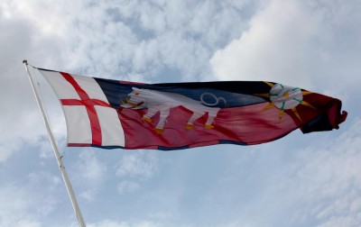 A modern flag of Richard III's now flying near the site of the battle of Bosworth. Troops sent by York may not have made it to this battle in time, but the city repeatedly raised money and men to support Richard as duke and king.